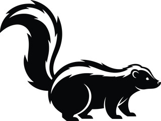 Obraz premium Striking black and white skunk illustration for mascot design wildlife graphics and nature themed branding