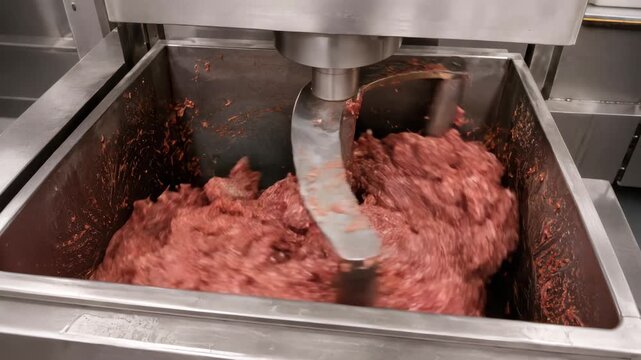 Industrial raw ingredient mixing process for automated pet food manufacturing