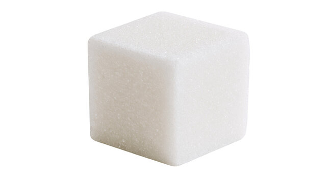 White sugar cube with granular texture