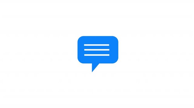 Typing Text Message Cloud Conversation, SMS Chatting Bubbles and Message Cloud Animation on Transparent Background, Chat Bubble Icon Animation in 4K with Alpha Channel
