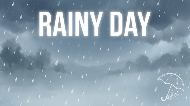 Rainy day background, rainy weather, stormy sky, precipitation scene