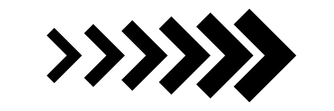 Arrow chevron symbol .Arrows symbols set. Blend effect. Vector isolated on white background.