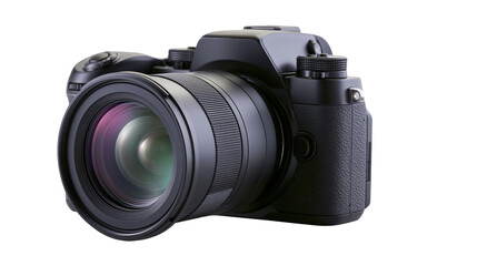 Fototapeta premium Black DSLR camera with lens