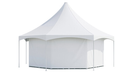 White Hexagonal Marquee Tent with Tall Poles © Nuria