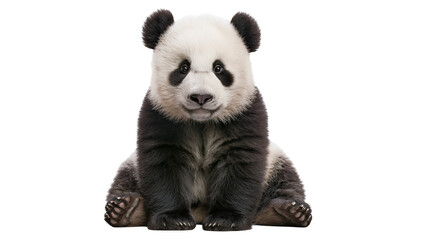 Cute baby panda bear sitting on white © Nuria