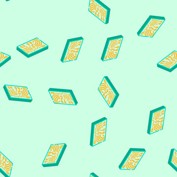 green pcb copper tracks isometric seamless pattern. green pcb copper tracks sign illustration