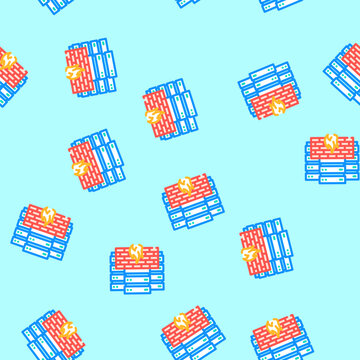 security firewall data center vector seamless pattern security firewall data center sign illustration