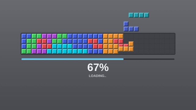 Cute Cartoon Mobile Game Loading Screen with Monster Character. Casual Video Game Interface.