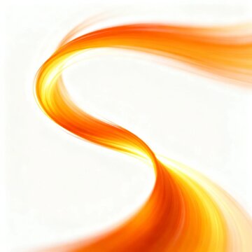 Abstract Orange Wave on White Background