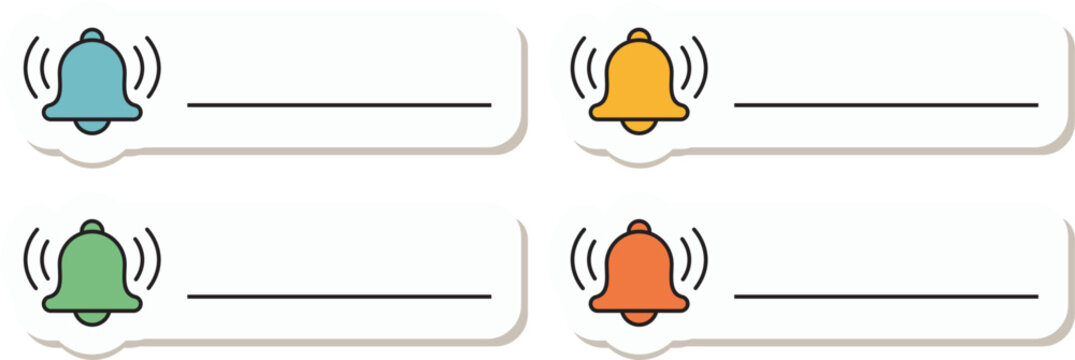 Notification Bell Alert UI Icon Set Vector Illustration 