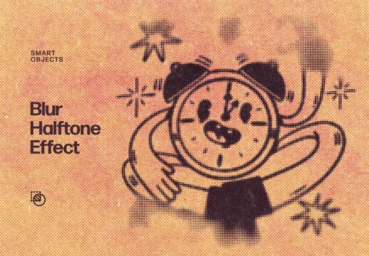 Blur Halftone Effect For Poster And Social Media Design