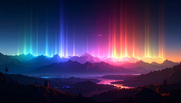 Colorful Aurora Night Sky