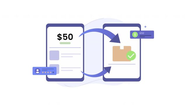 Package transfer mobile digital finance and money exchange transactions. Suitable for finance apps, digital platforms, marketing.
