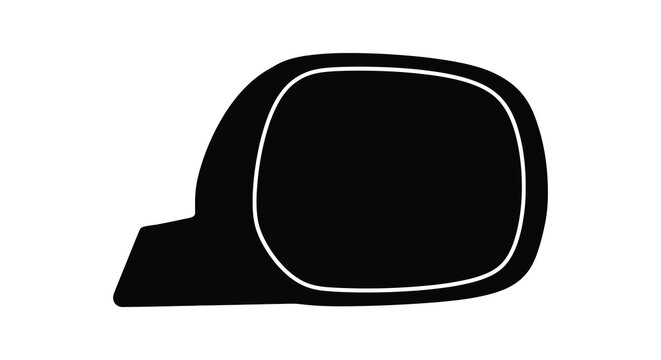 Automotive side mirror silhouette on a white background car vehicle