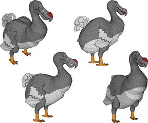 Vector sketch illustration of a protected dodo bird design because it is threatened with extinction © nur