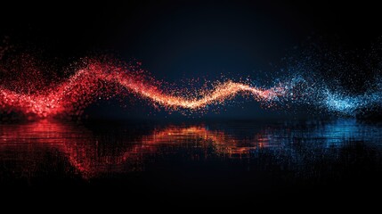 Fototapeta premium Abstract Swirling Energy Particles with Reflection.