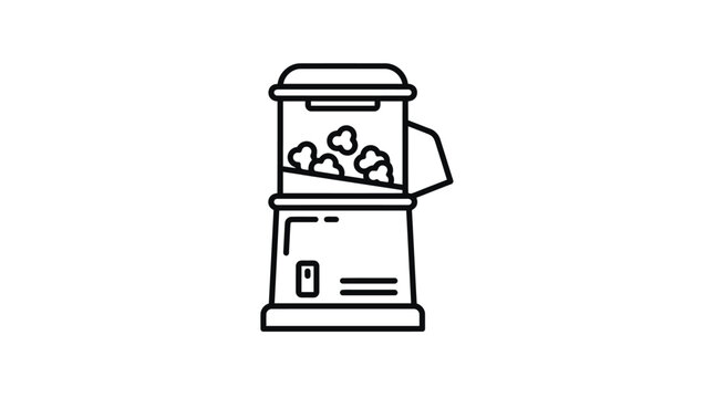 Popcorn machine vector illustration with a simple black outline on white