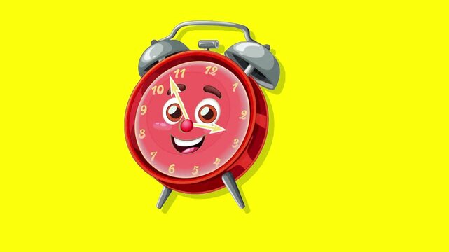 cartoon wall clock animation or table clock ringing animation