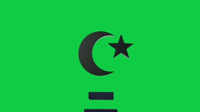 Specular highlight sweeping crescent, metallic emblem of star and bars showing logo on transparent