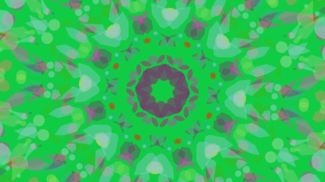 On play mandala morphing, rotating, rings pulsing and folding for overlay on transparent background