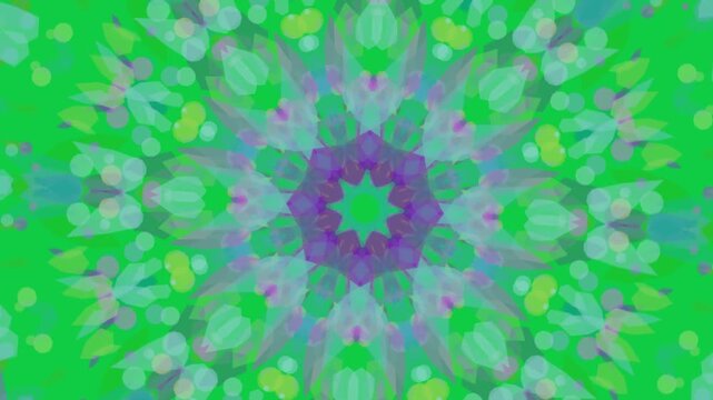 Frames starting, mandala morphing, petals rotating, showing radial symmetry on transparent canvas
