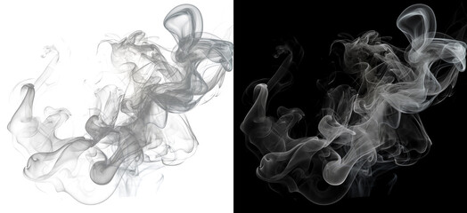 Fototapeta premium Abstract smoke cloud overlay effect with soft flowing vapor texture png