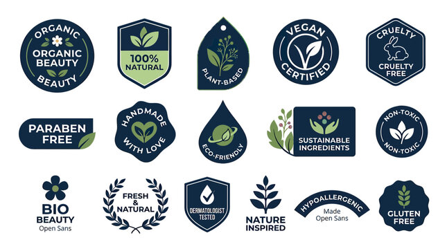 Organic Beauty Labels Collection: Vegan, Cruelty-Free, Natural, Eco-Friendly & More