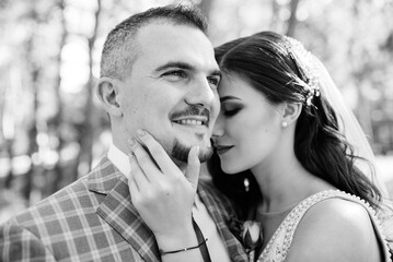Fototapeta premium the first meeting of the bride and groom