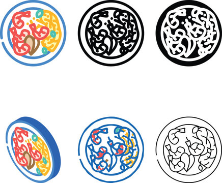 seafood pasta sea cuisine variants color icon vector. seafood pasta sea cuisine sign. isolated symbol illustration