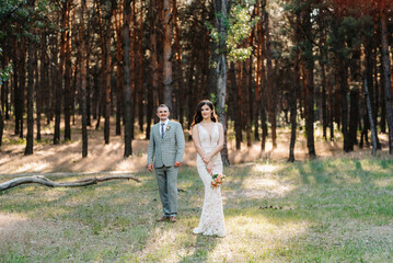 Fototapeta premium the first meeting of the bride and groom
