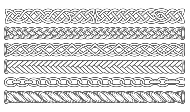 Trending Celtic Knotwork Trim Graphics and Ethnic Pattern Traces