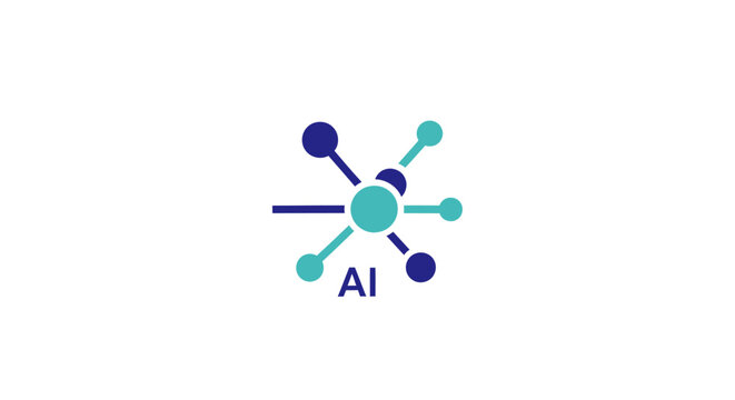 Abstract illustration of ai network connections, conceptualizing data and technological advancement