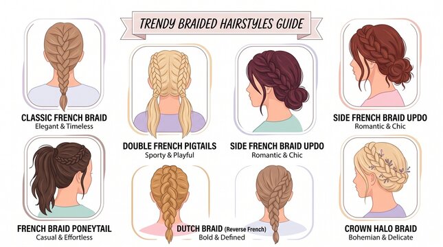 Trendy Braided Hairstyles Guide Collection with French and Dutch Braids