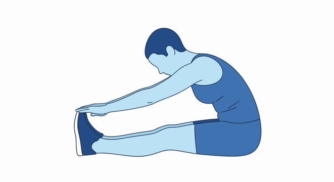 Person performing seated hamstring stretch for flexibility.