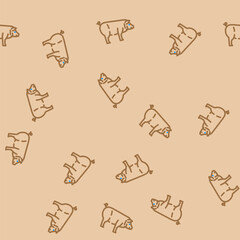 iberico pig breed vector seamless pattern iberico pig breed sign illustration © sevector