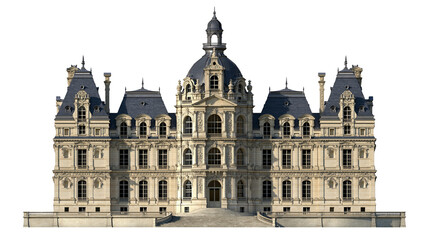 Grand French Chateau with Mansard Roof and Dome © Patricia