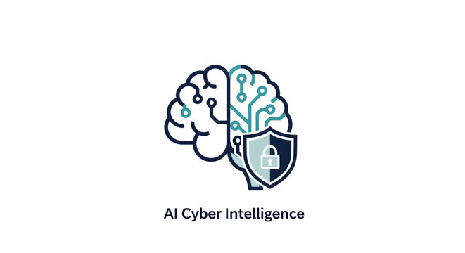 Conceptual representation of cybersecurity and artificial intelligence integration for digital
