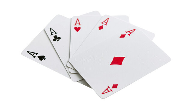 Four Aces playing cards fanned out