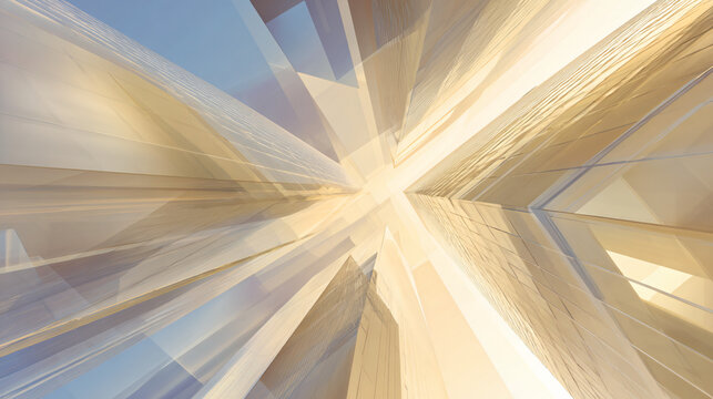 masterpiece luxury corporate background, infinite layered architectural geometry, translucent glass structures, elegant perspective converging into brilliant horizon