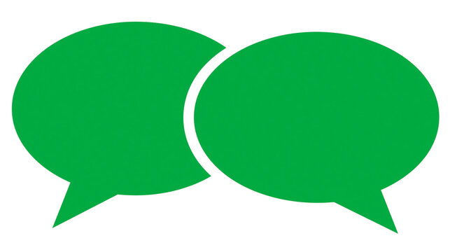 Two green speech bubbles overlapping