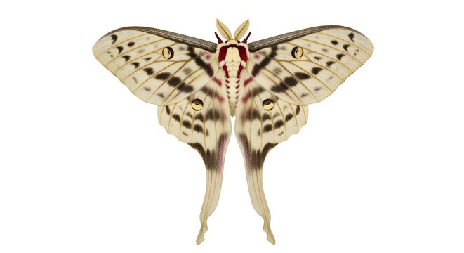 Atlas Moth Isolated White Background Macro Shot Delicate Giant Insect