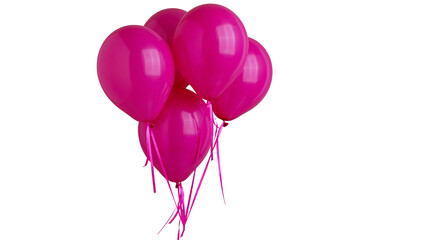 Group of pink balloons with ribbons © Patricia