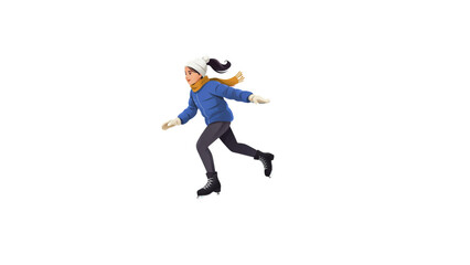 Obraz premium Cartoon character running with arms spread for balance and joy Vector