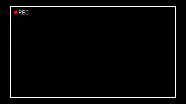 Video camera recorder screen overlay on a transparent background, Recording camera screen interface with alpha channel , Camera recording screen overlay. 
