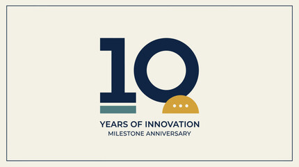 Fototapeta premium A graphic design celebrating a ten year milestone anniversary of innovation