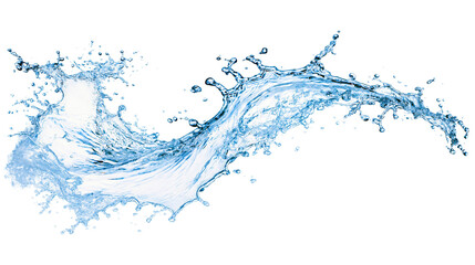 Dynamic blue water splash with droplets and waves © Paula