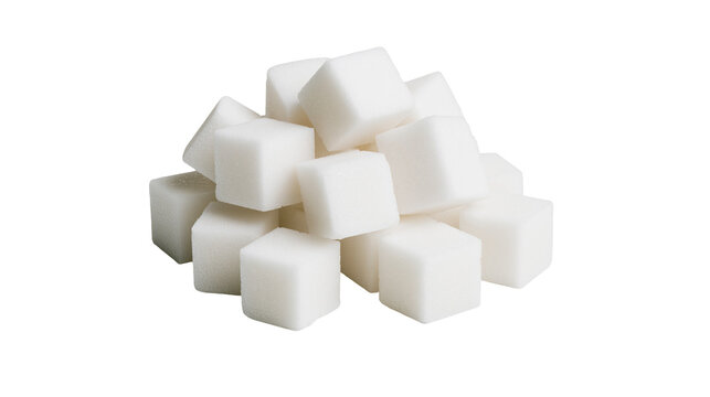 Pile of white sugar cubes