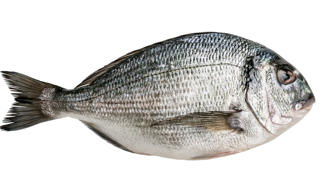 Silver Gilt-head Bream fish with scales and fins