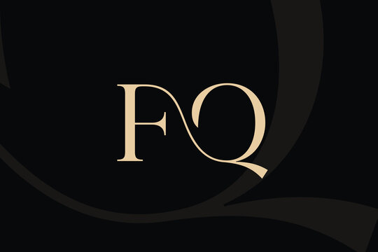 FQ or QF letter logo icon design. Classic style luxury initials monogram.