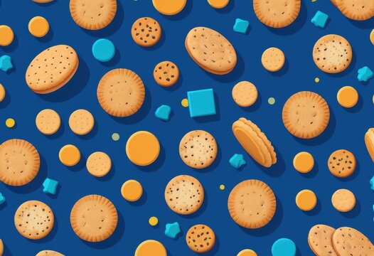 Pop and cute confectionery illustration texture and top-down wallpaper material